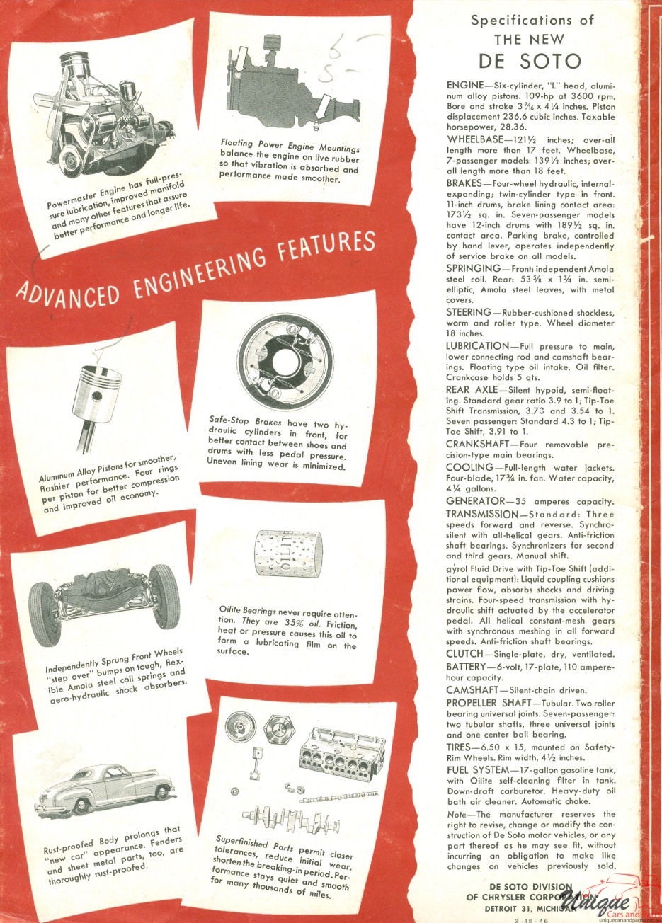 1946 DeSoto Brochure Page 3